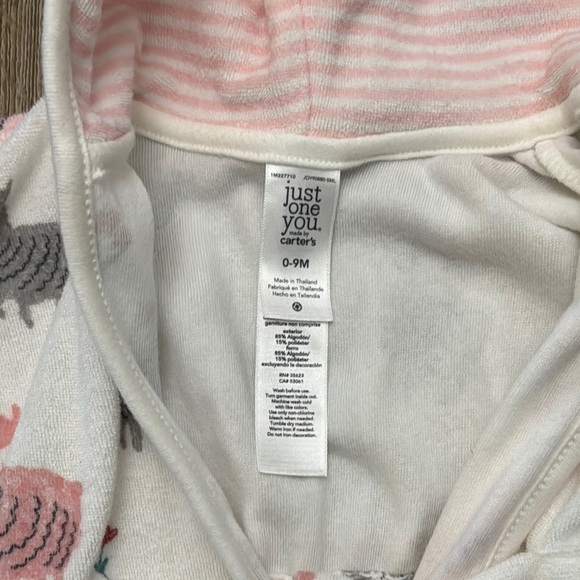 Cozy Kids Pajamas with Hood - Pink and White - Picture 2 of 5